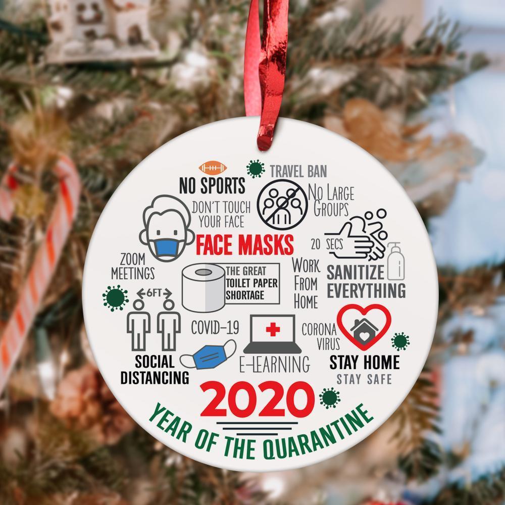 Christmas Gifts 2020 The Year Of Pandemic Single-sided Custom Photo Ornaments 2020 Christmas Ornament Quarantine Christmas Ornament