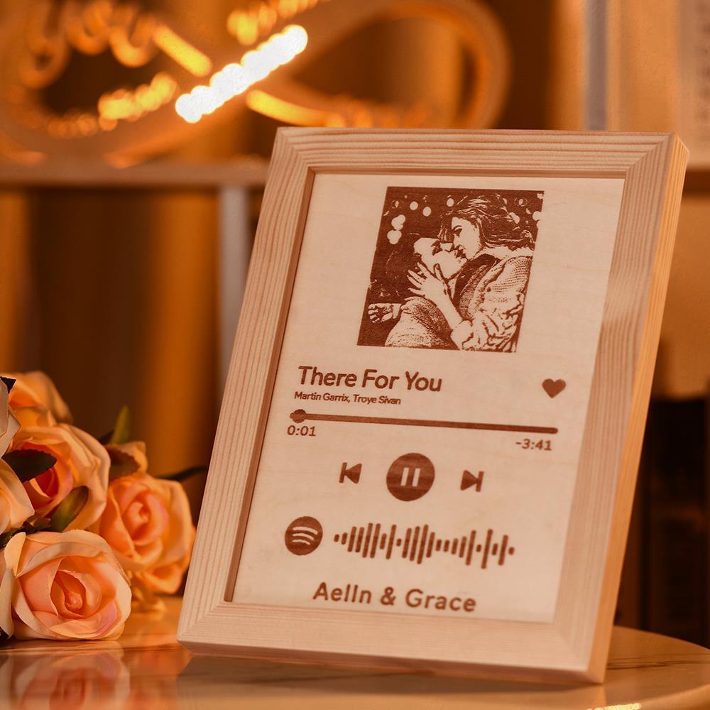 Spotify Frame Custom Spotify Code Music Frame Engraved Wooden Frame Gift for lovers