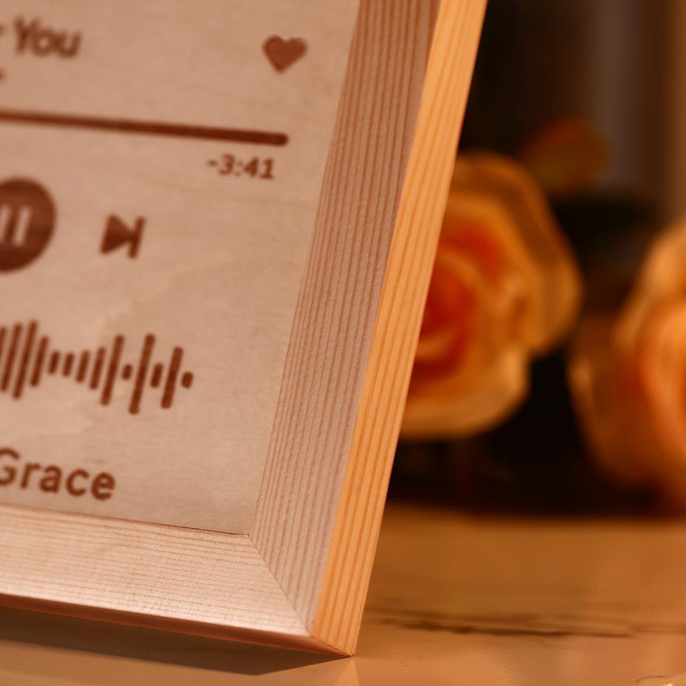 Spotify Frame Custom Spotify Code Music Frame Engraved Wooden Frame Gift for lovers