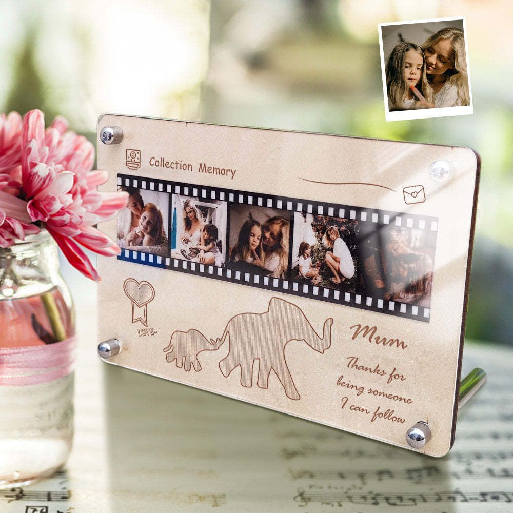 Personalized Wooden Acrylic Film Plaque Elephant Plaque Table Decorations Gift for Mom - mymoonlampau