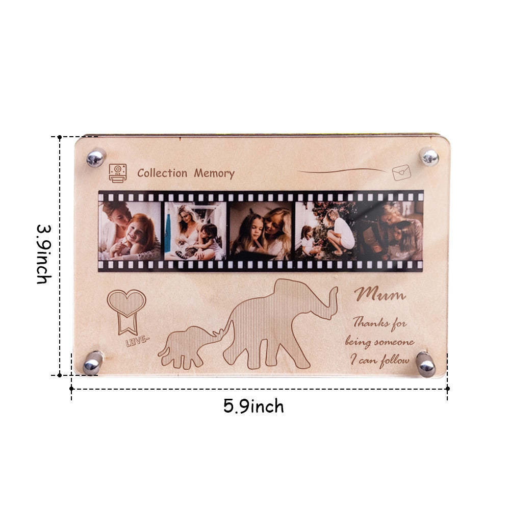 Personalized Wooden Acrylic Film Plaque Elephant Plaque Table Decorations Gift for Mom - mymoonlampau