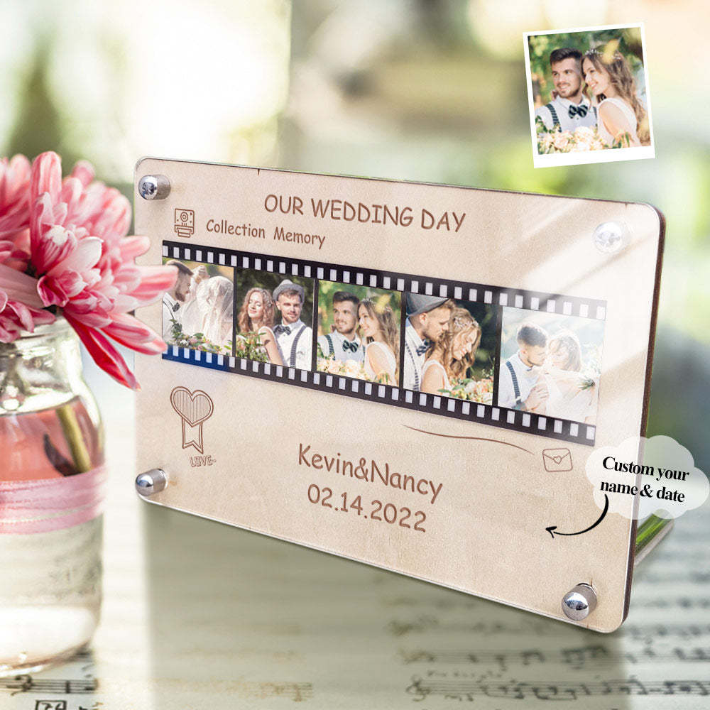 Personalized Wooden Acrylic Film Plaque Custom Wedding Plaque Table Decorations Wedding Gift - mymoonlampau