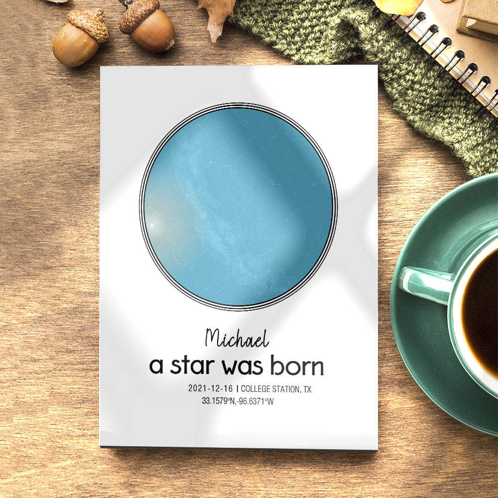 Custom Star Map Print Birthday Gift Night Sky Print Unique Gift - mymoonlampau