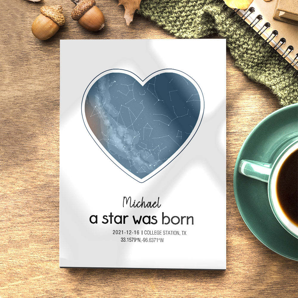 Custom Star Map Print Birthday Gift Night Sky Print Unique Gift - mymoonlampau