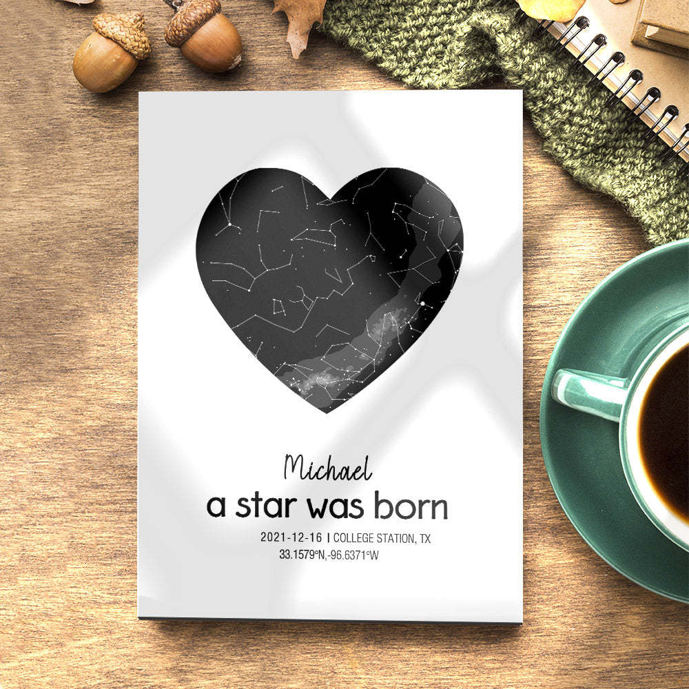 Custom Star Map Print Birthday Gift Night Sky Print Unique Gift - mymoonlampau