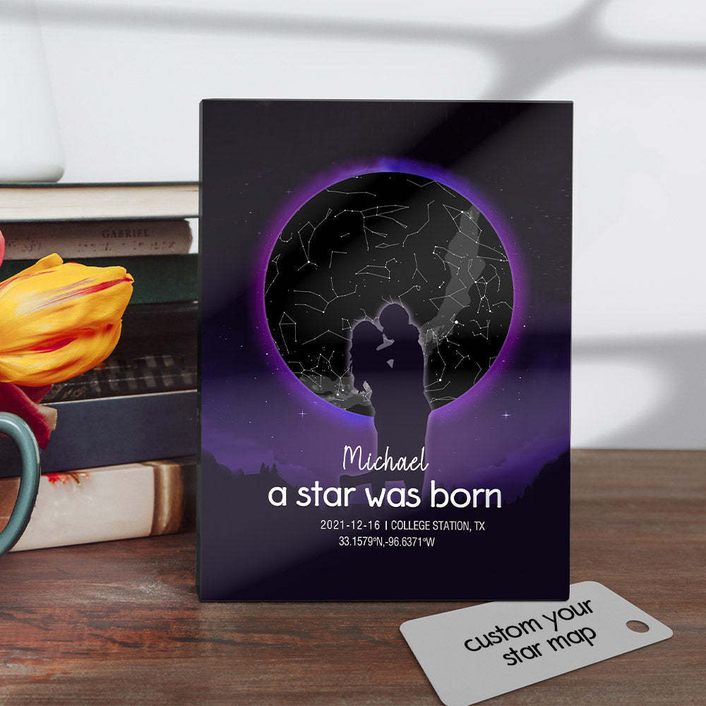 Custom Star Map Print Birthday Gift Night Sky Print Unique Gift - mymoonlampau