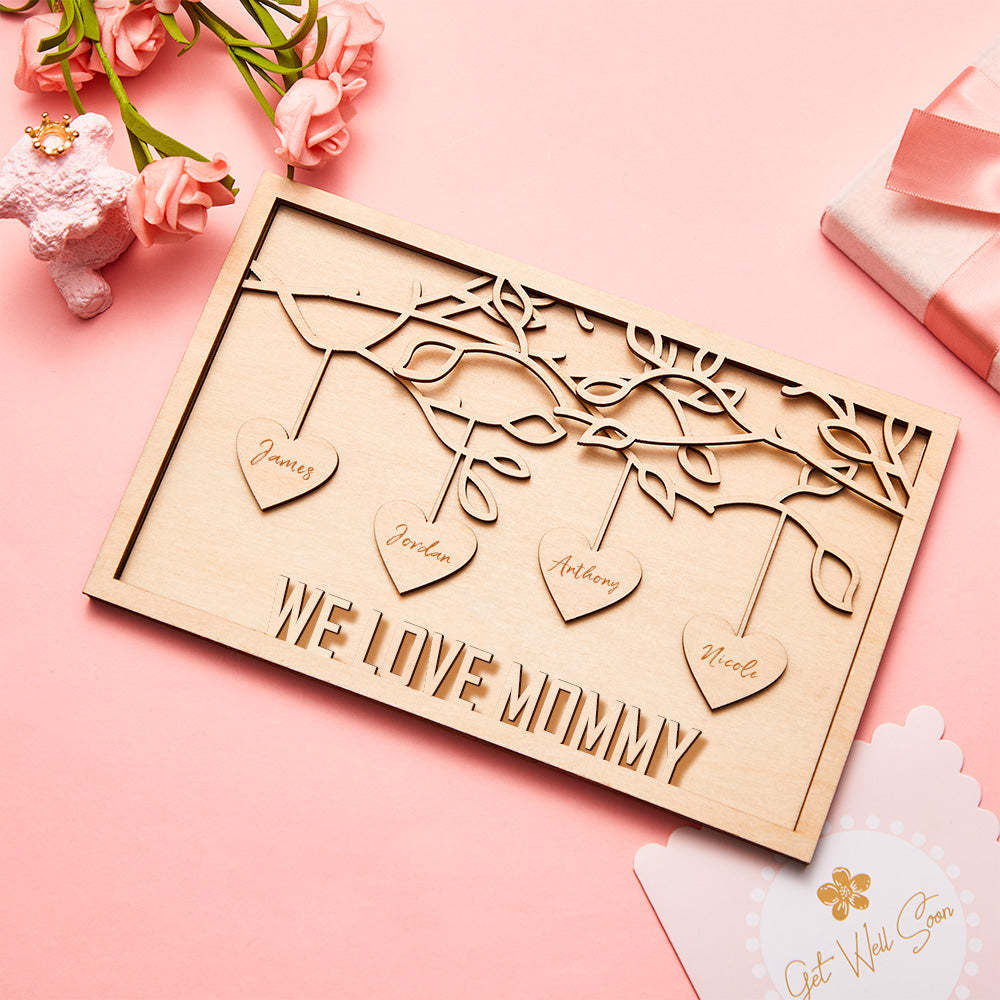 Custom Engraved Plaque Family Tree Home Decor Mother's Day Gift for Mom - mymoonlampau