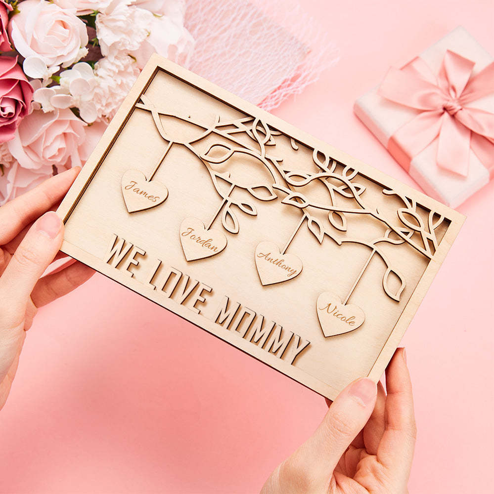 Custom Engraved Plaque Family Tree Home Decor Mother's Day Gift for Mom - mymoonlampau