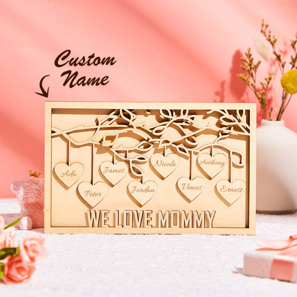 Custom Engraved Plaque Family Tree Home Decor Mother's Day Gift for Mom - mymoonlampau