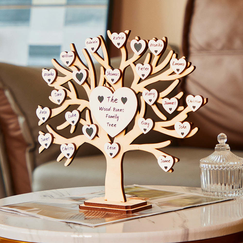 Custom Name Family Tree Personalized Engraved Desk Decoration Anniversary Gifts - mymoonlampau