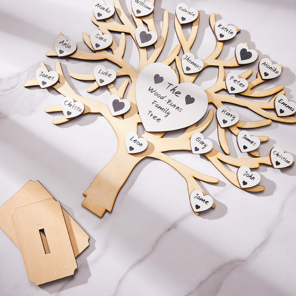 Custom Name Family Tree Personalized Engraved Desk Decoration Anniversary Gifts - mymoonlampau