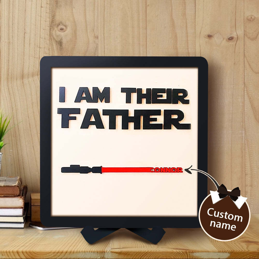 Personalized Light Saber I Am Their Father Wooden Sign Father's Day Gifts - mymoonlampau