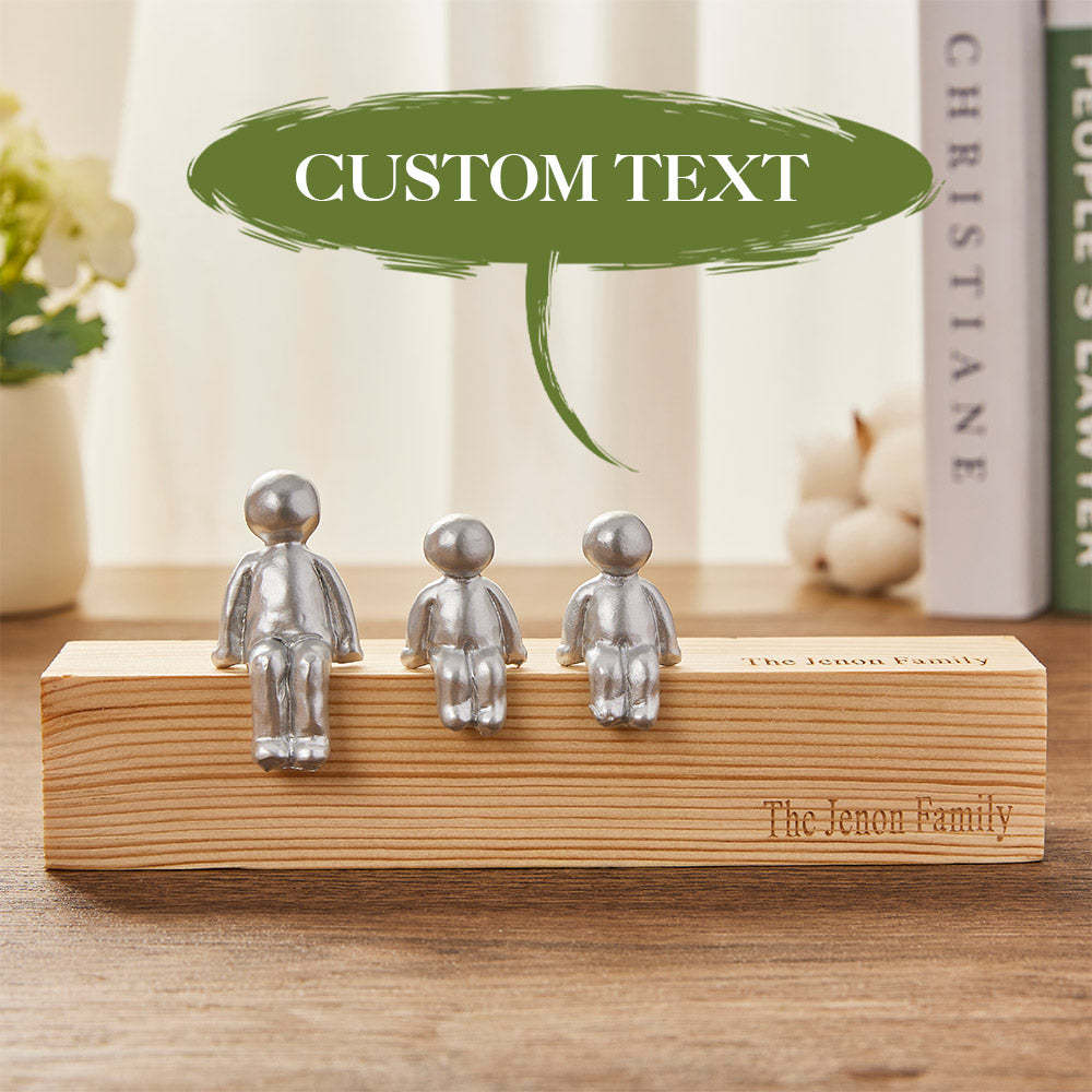 Custom Engraved Family Combination Metal Sculpture Figurines Anniversary Gift - mymoonlampau