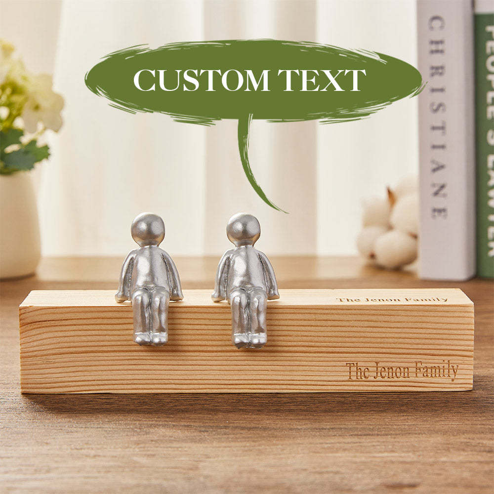 Custom Engraved Family Combination Metal Sculpture Figurines Anniversary Gift - mymoonlampau