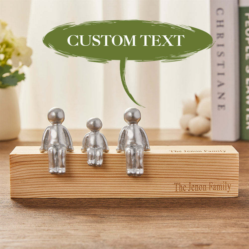 Custom Engraved Family Combination Metal Sculpture Figurines Anniversary Gift - mymoonlampau