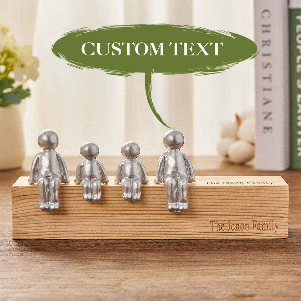 Custom Engraved Family Combination Metal Sculpture Figurines Anniversary Gift - mymoonlampau