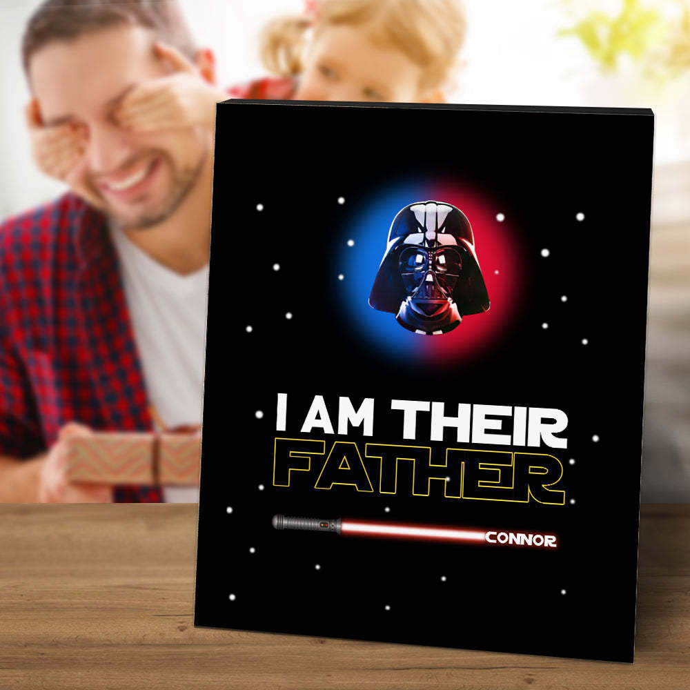 Personalised I Am Their Father Sign Light Saber Plaque Gift for Dad - mymoonlampau