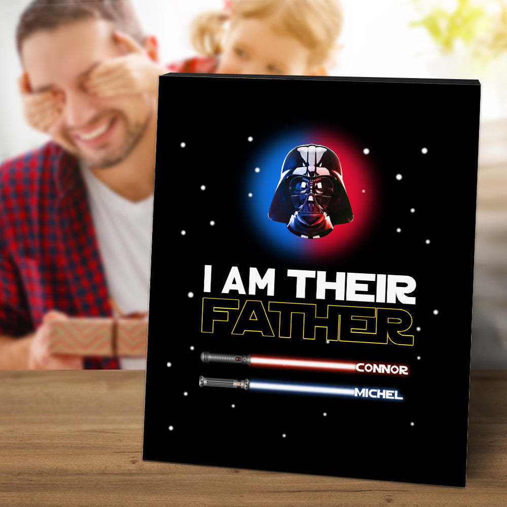 Personalised I Am Their Father Sign Light Saber Plaque Gift for Dad - mymoonlampau