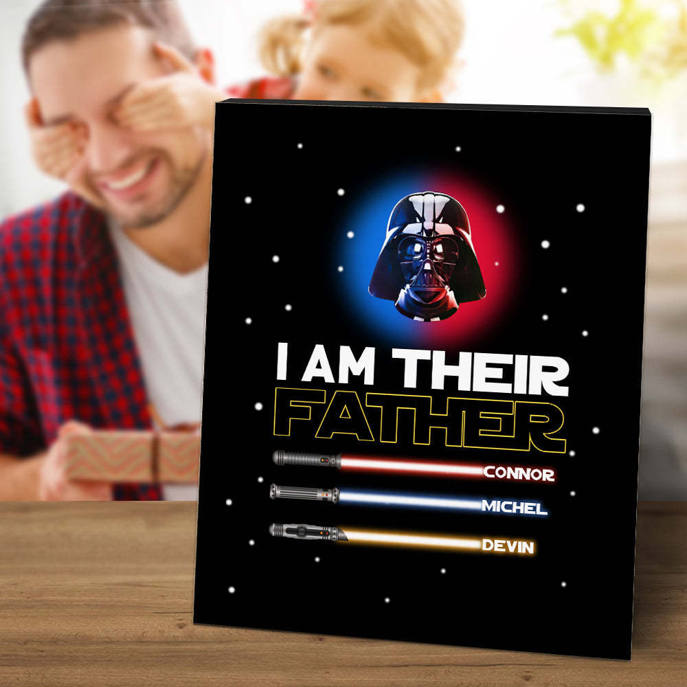 Personalised I Am Their Father Sign Light Saber Plaque Gift for Dad - mymoonlampau