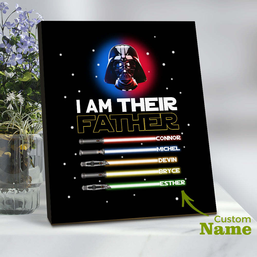 Personalised I Am Their Father Sign Light Saber Plaque Gift for Dad - mymoonlampau