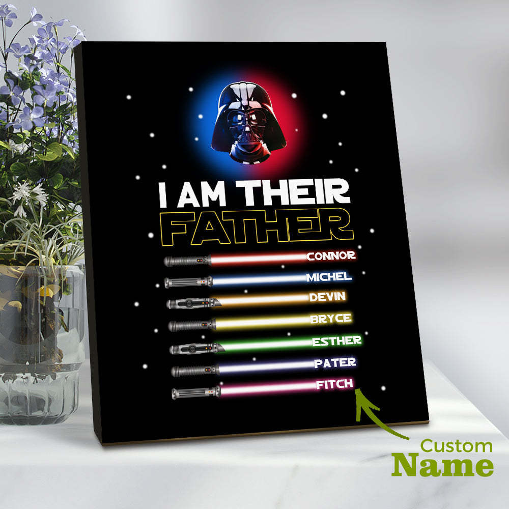 Personalised I Am Their Father Sign Light Saber Plaque Gift for Dad - mymoonlampau