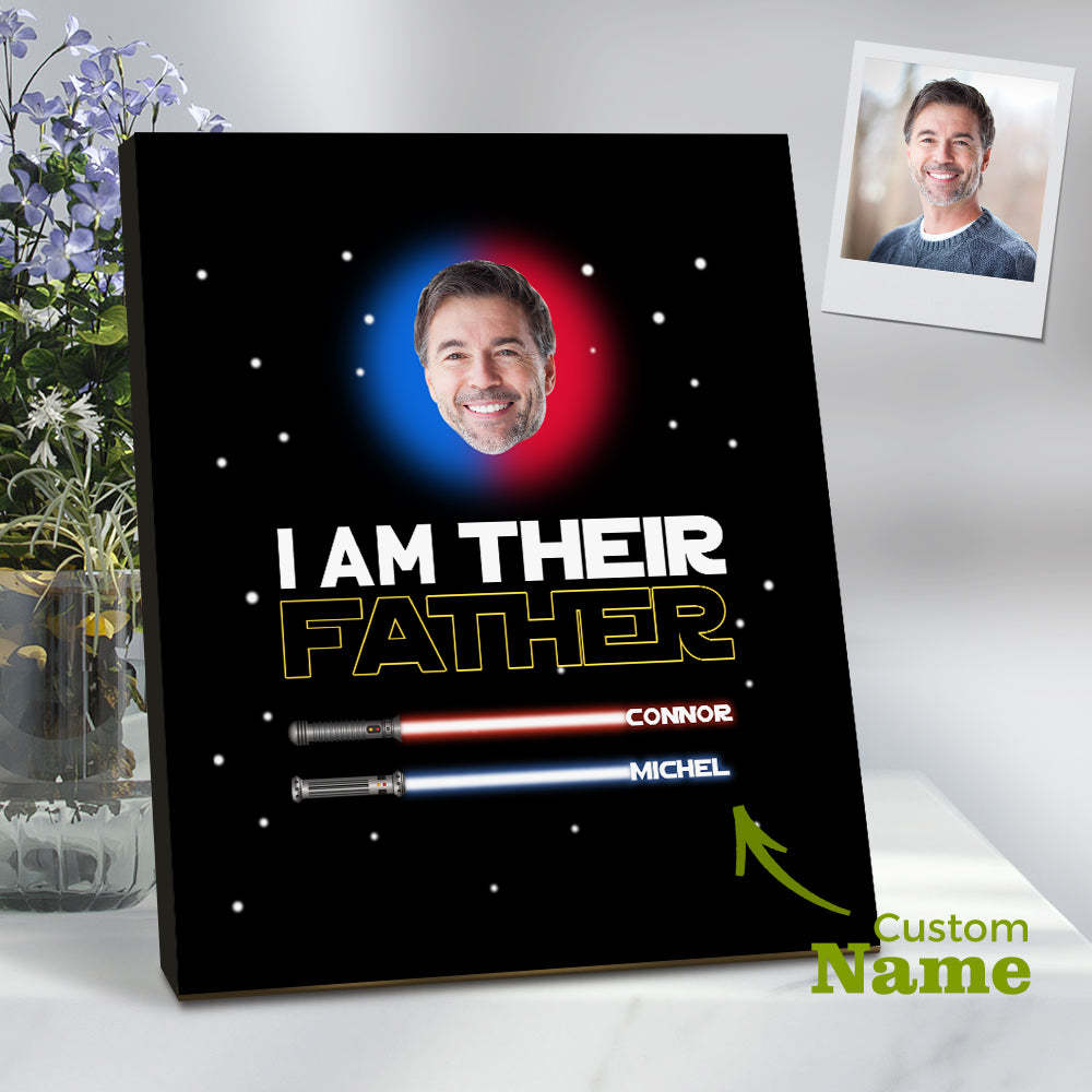 Personalised I Am Their Father Sign Light Saber Plaque Gift for Dad - mymoonlampau