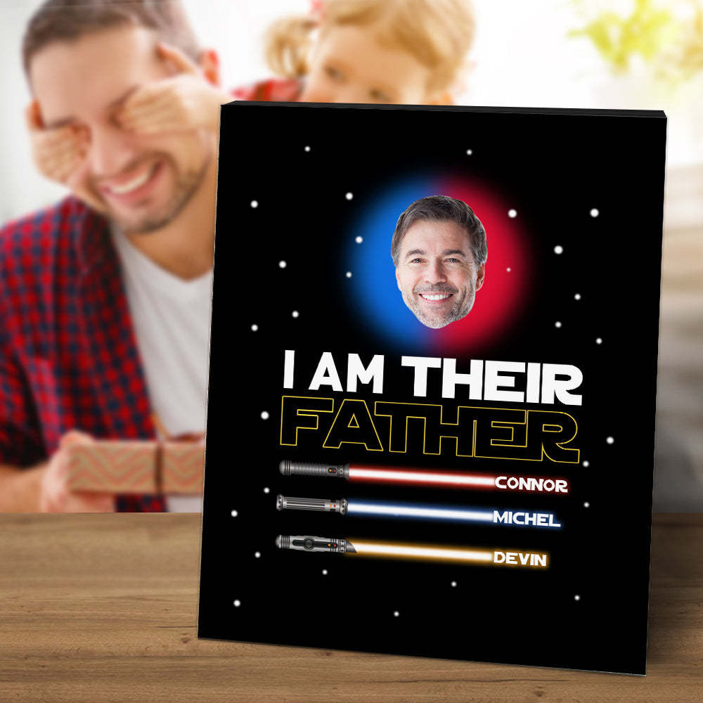 Personalised I Am Their Father Sign Light Saber Plaque Gift for Dad - mymoonlampau