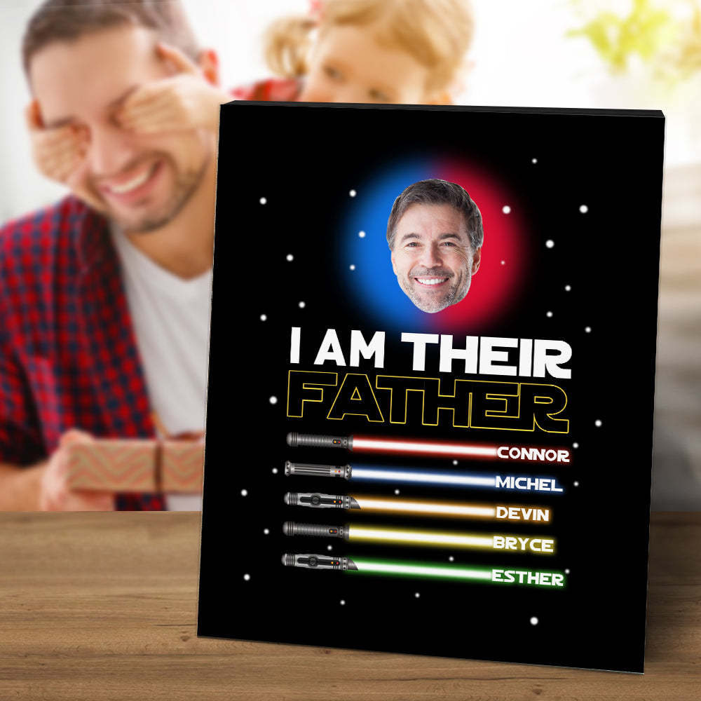 Personalised I Am Their Father Sign Light Saber Plaque Gift for Dad - mymoonlampau