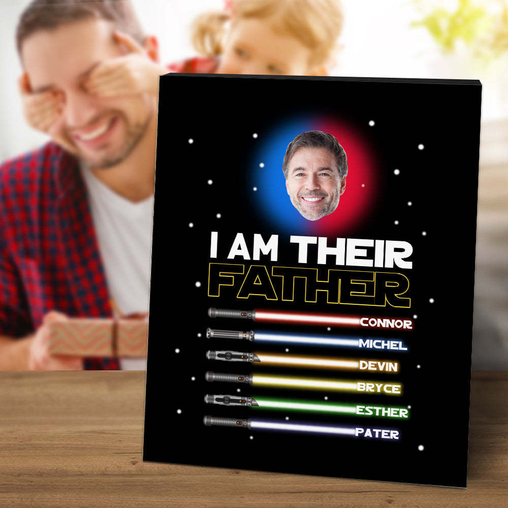 Personalised I Am Their Father Sign Light Saber Plaque Gift for Dad - mymoonlampau