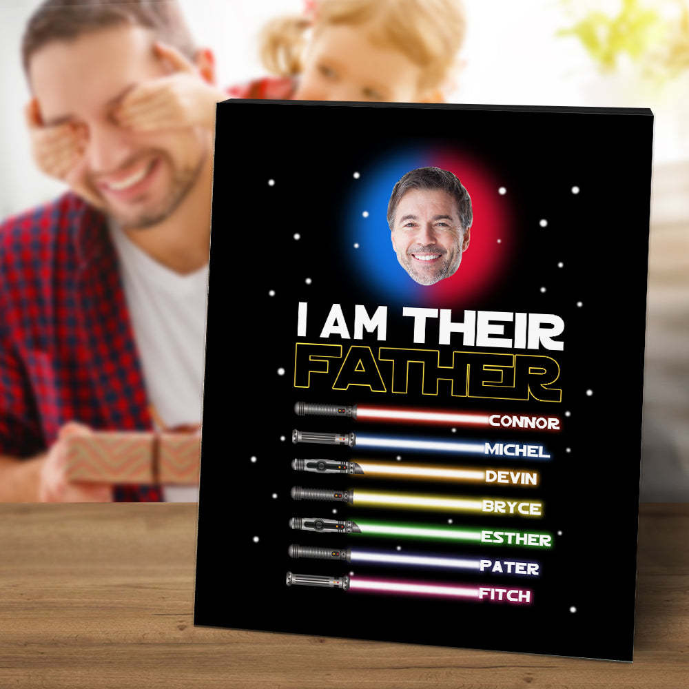 Personalised I Am Their Father Sign Light Saber Plaque Gift for Dad - mymoonlampau