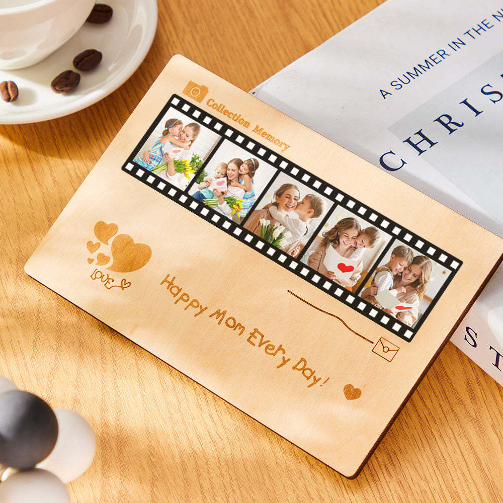 Personalized Photo Film Card Wooden Desktop Decoration Custom Engraved Commemorative Gifts - mymoonlampau