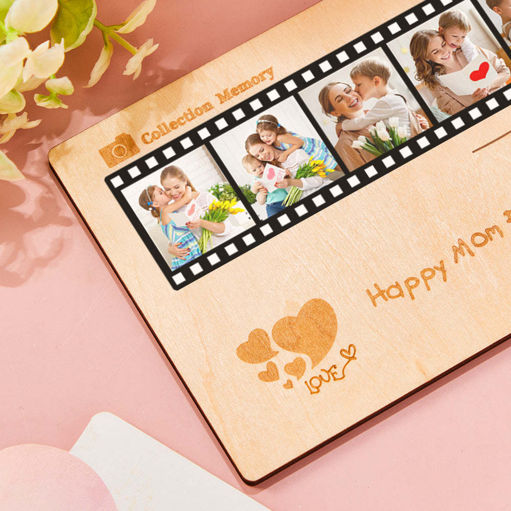 Personalized Photo Film Card Wooden Desktop Decoration Custom Engraved Commemorative Gifts - mymoonlampau