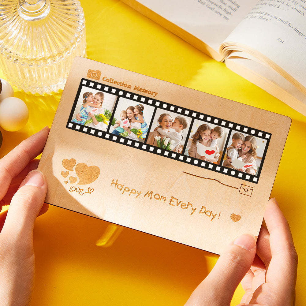 Personalized Photo Film Card Wooden Desktop Decoration Custom Engraved Commemorative Gifts - mymoonlampau