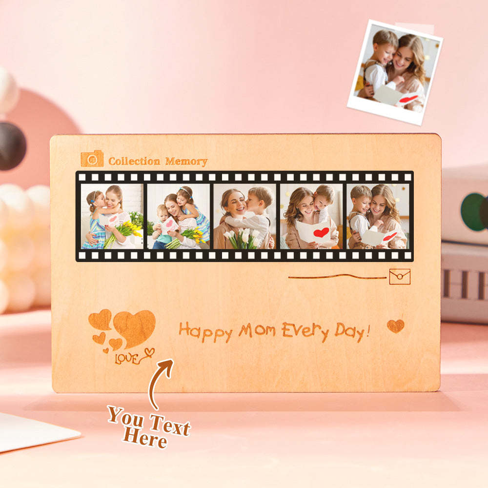 Personalized Photo Film Card Wooden Desktop Decoration Custom Engraved Commemorative Gifts - mymoonlampau