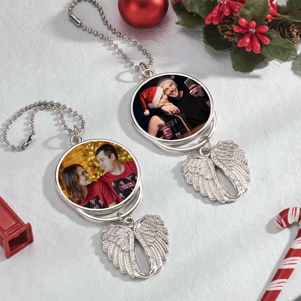 Personalized Photo Angel Wings Decoration Custom Photo Christmas Day Memorable Gifts - mymoonlampau