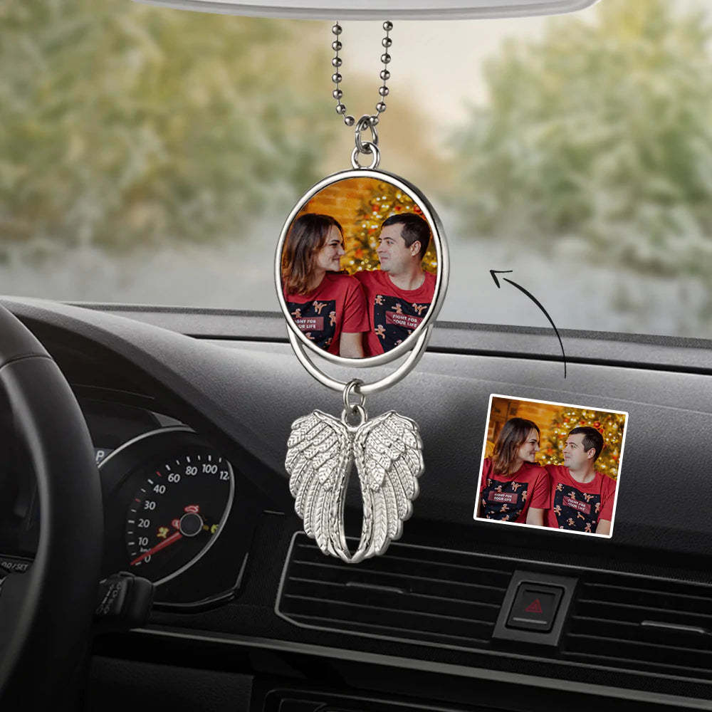 Personalized Photo Angel Wings Decoration Custom Photo Christmas Day Memorable Gifts - mymoonlampau