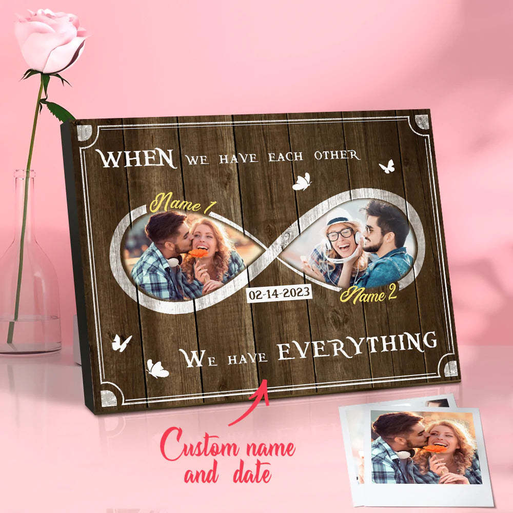 Custom Desktop Picture Frame Personalized Infinity Photo Frame Gift for Lover - mymoonlampau