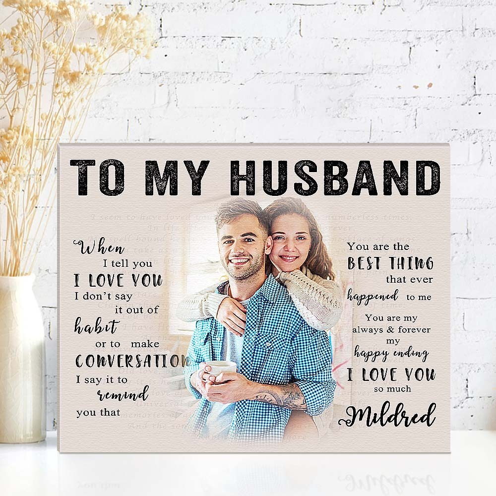 To My Husband Custom Photo Frame Personalised Table Decor Valentine's Gifts for Him - mymoonlampau
