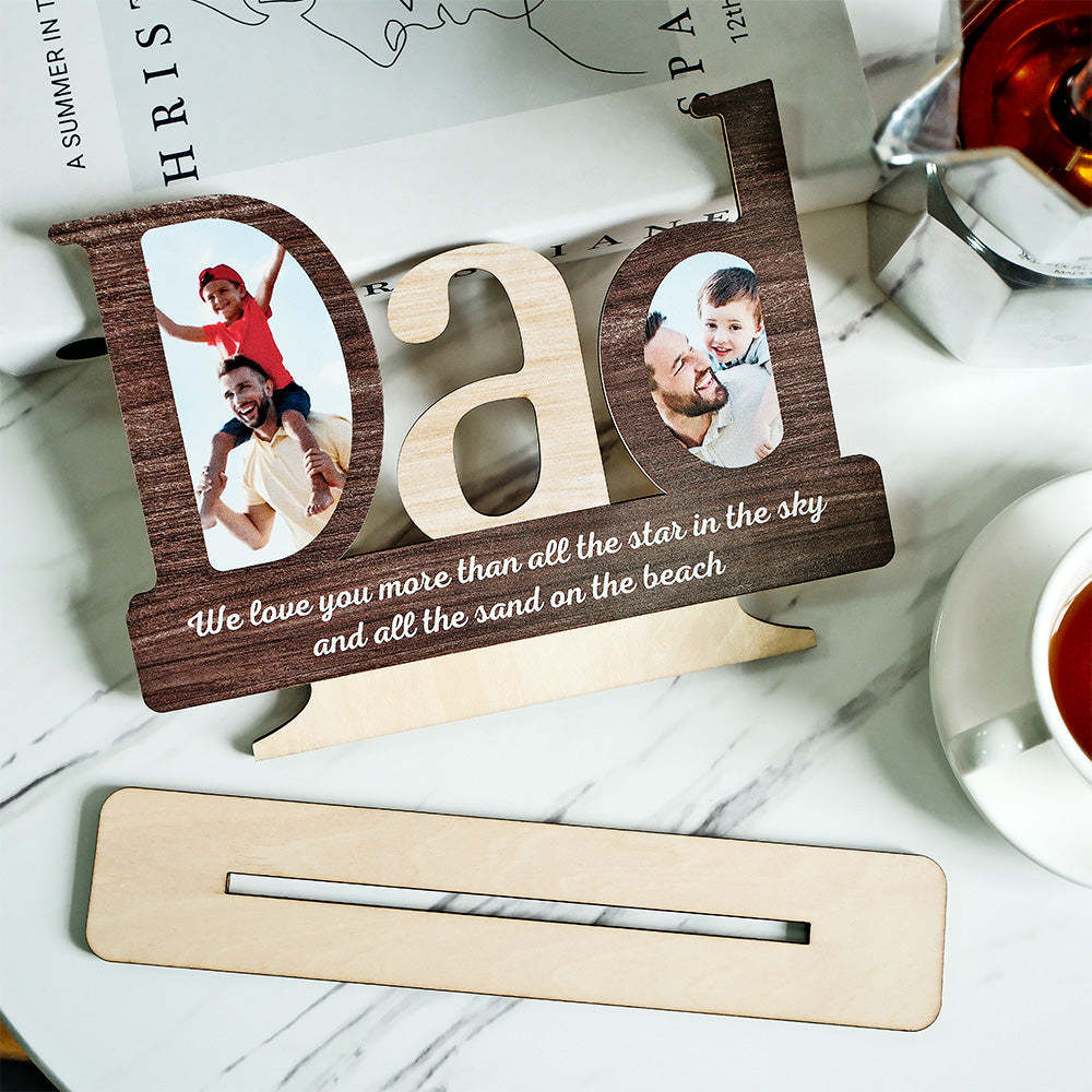 Custom Photo Engraved Ornaments Creative Father's Day Wooden Gifts - mymoonlampau