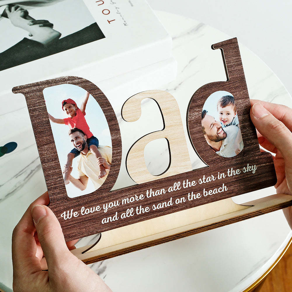 Custom Photo Engraved Ornaments Creative Father's Day Wooden Gifts - mymoonlampau