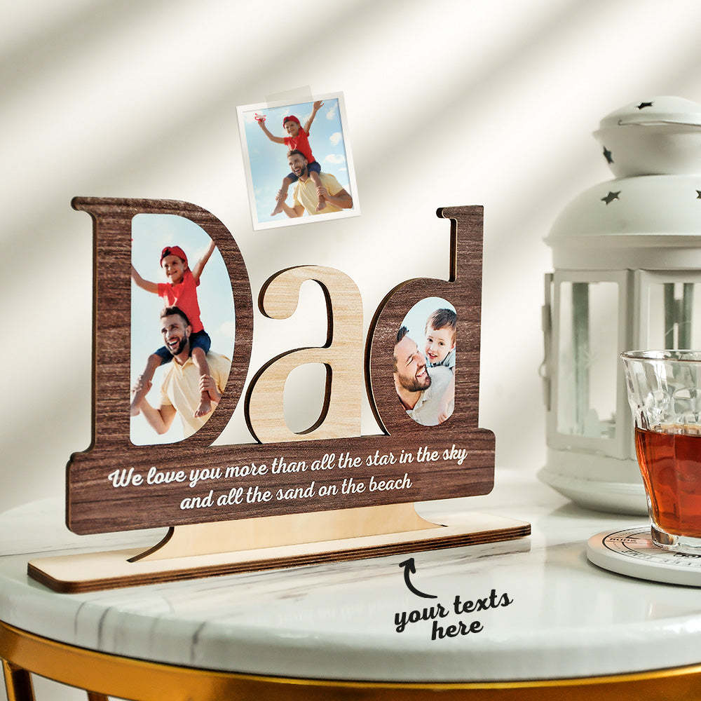 Custom Photo Engraved Ornaments Creative Father's Day Wooden Gifts - mymoonlampau