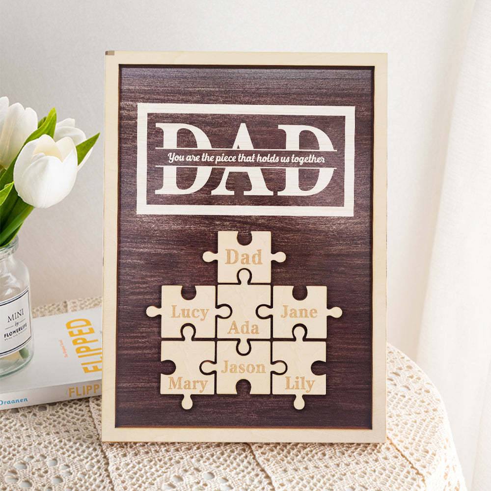 Personalized Dad Puzzle Plaque You Are the Piece That Holds Us Together Gifts for Dad - mymoonlampau