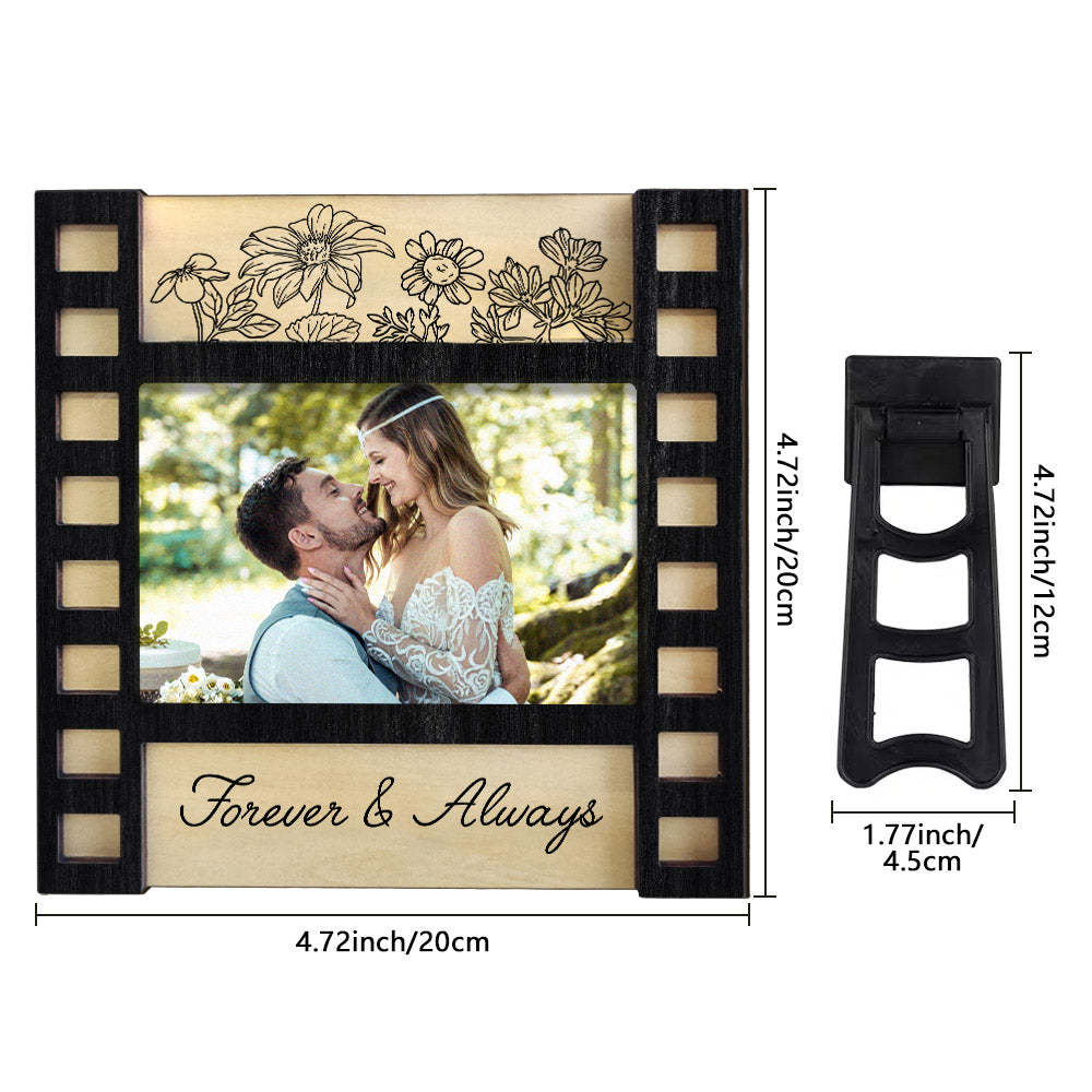 Personalized Wedding Photo Film Sign Frame Custom Engraved Wedding Decor Gift for Couples - mymoonlampau