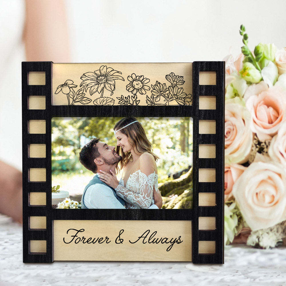 Personalized Wedding Photo Film Sign Frame Custom Engraved Wedding Decor Gift for Couples - mymoonlampau