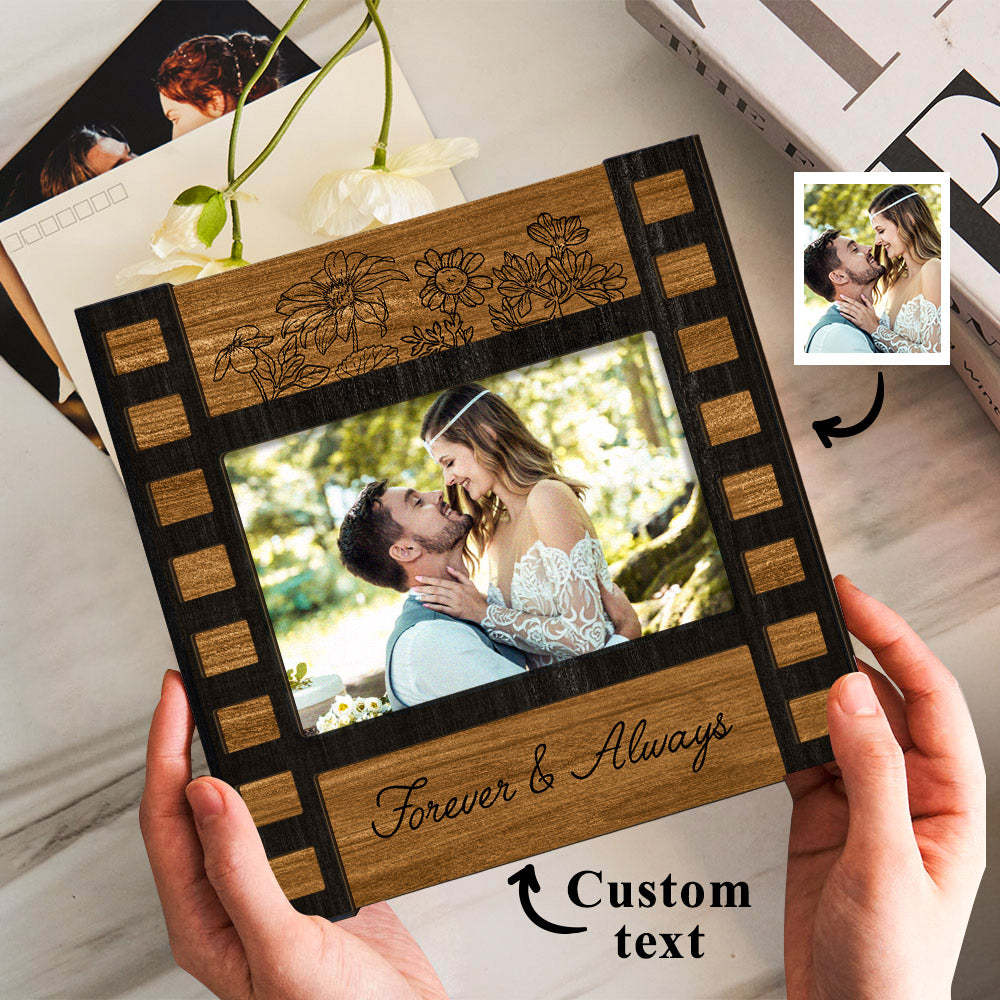 Personalized Wedding Photo Film Sign Frame Custom Engraved Wedding Decor Gift for Couples - mymoonlampau