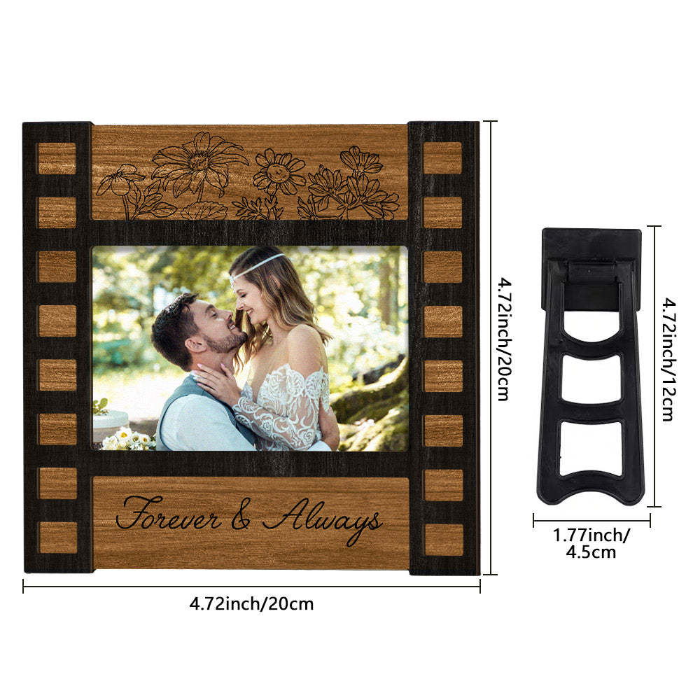 Personalized Wedding Photo Film Sign Frame Custom Engraved Wedding Decor Gift for Couples - mymoonlampau