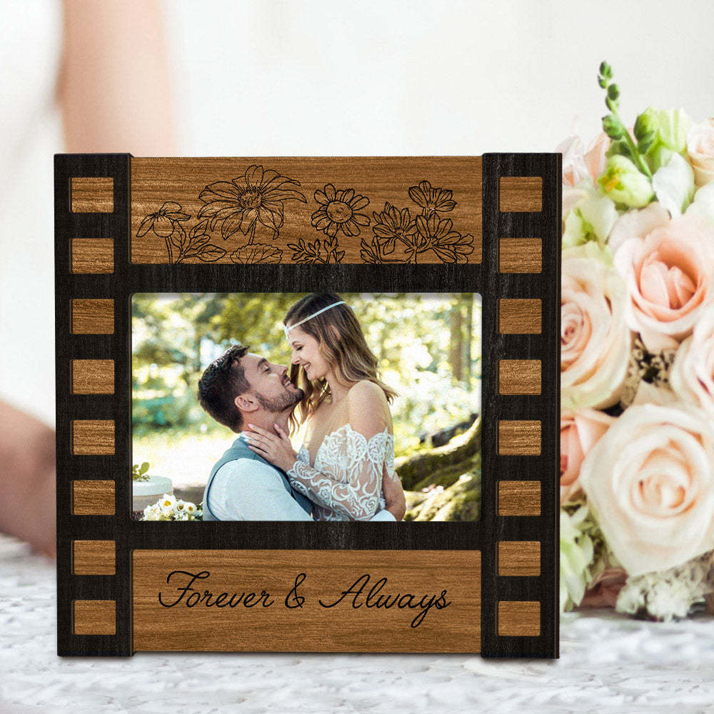 Personalized Wedding Photo Film Sign Frame Custom Engraved Wedding Decor Gift for Couples - mymoonlampau