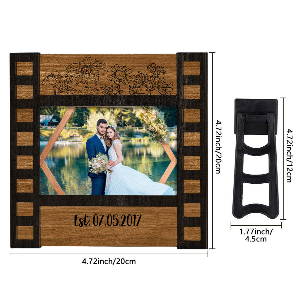 Personalized Wedding Photo Film Sign Frame Custom Engraved Wedding Decor Gift for Couples - mymoonlampau