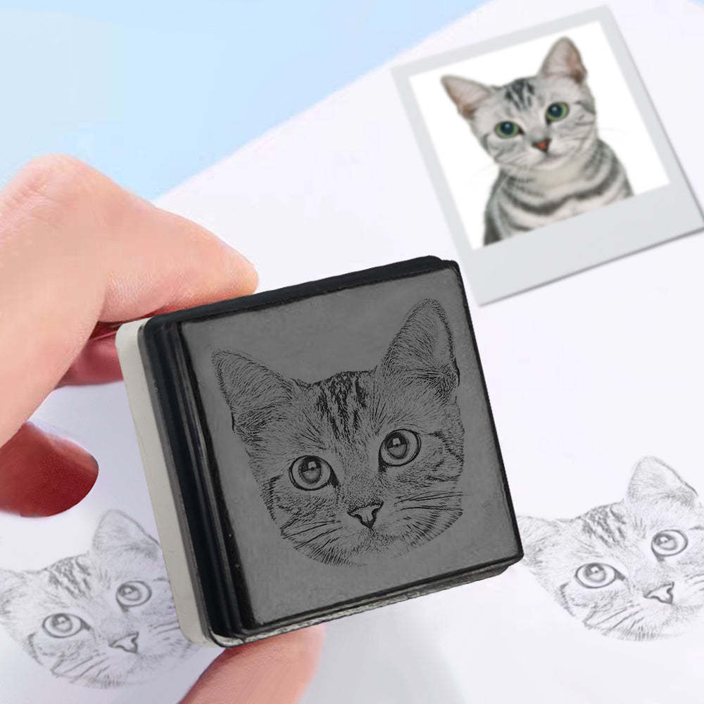 Custom Portrait Stamp Personalized Photo Pet Stamps Gifts for Pet Lover - mymoonlampau