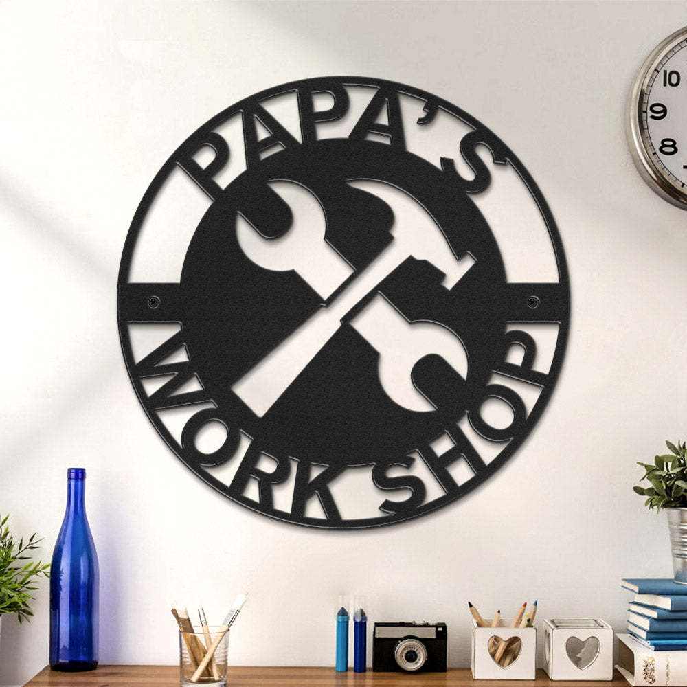 Custom Father's Day Metal Sign Personalized LED Lights Wall Art Decor Gift for Dad - mymoonlampau